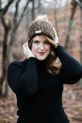 Slouchy Beanie with Removeable Faux Fur Pom Pom
