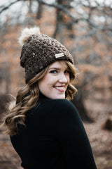 Slouchy Beanie with Removeable Faux Fur Pom Pom