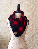 Black and Red Buffalo Plaid Scarf