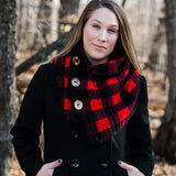 Black and Red Buffalo Plaid Scarf