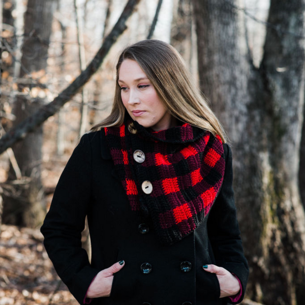 Black and Red Buffalo Plaid Scarf
