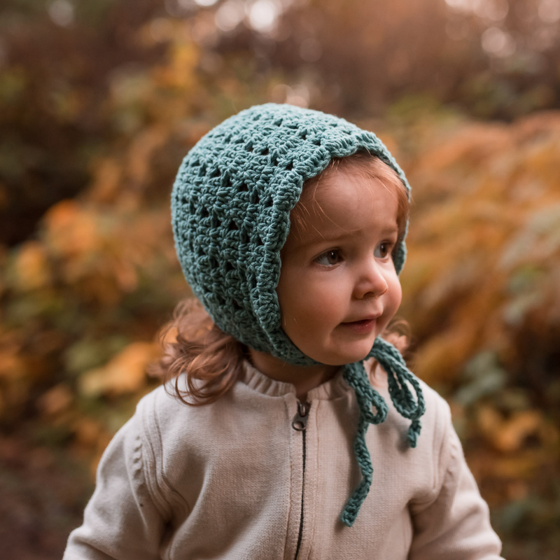 Crochet Jade Baby Bonnet