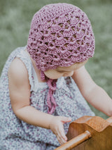Crochet Lacey Baby Bonnet