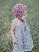 Crochet Lacey Baby Bonnet