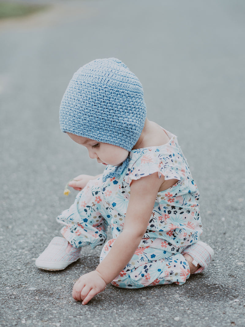 Crochet Moss Stitch Baby Bonnet