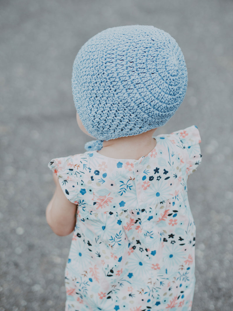 Crochet Moss Stitch Baby Bonnet