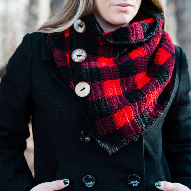 Black and Red Buffalo Plaid Scarf